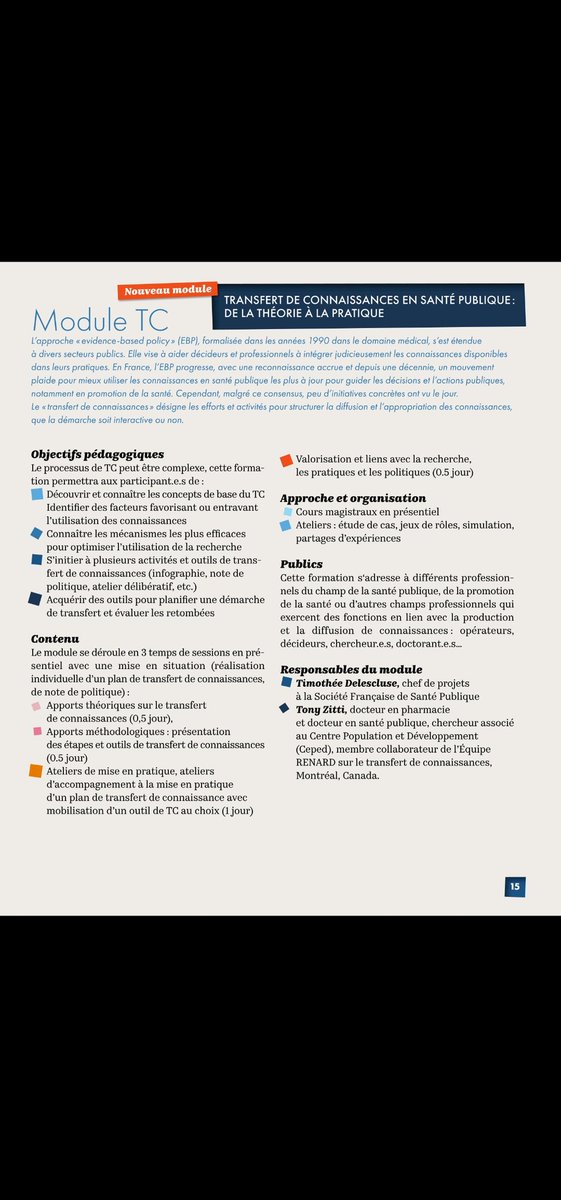 🆕J’aurai le plaisir de co-animer📢📣, avec @TimothéeDELESCLUSE , un module sur le transfert de connaissances📚📚 lors de l’Université d’été francophone de Besançon.

📍ll reste quelques places💡🔎🎯.
<a href="/SFSPasso/">Société Française de Santé Publique</a>