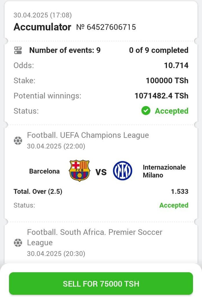 the_engineer777's tweet image. COMPANY : FANSPORT📌
MAGOLI TU(GOALS ONLY)

ODDS 10✅👉 : R2VXZ
ODDS 3✅👉 : Y28XZ

KUJISAJILI👇👇FANSPORT📌
Reg👉 : rb.gy/152i5i
PROMOCODE : INJINIA
APK link: rb.gy/7xoq8f

ZOTE ZIMENYOOKA🔥💰💰💰