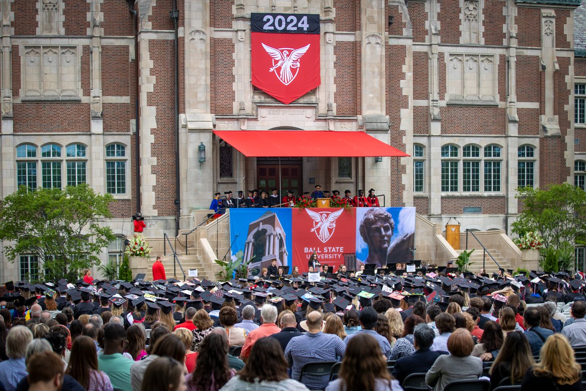 This Saturday, the quad will be transformed again for our 2025 Spring Commencement. Graduates will have the honor of hearing from professional actor, producer, writer, educator, and Ball State alumnae Kayla Davion. 

Congratulations in advance to all of our new alumni 🎉 #WeFly