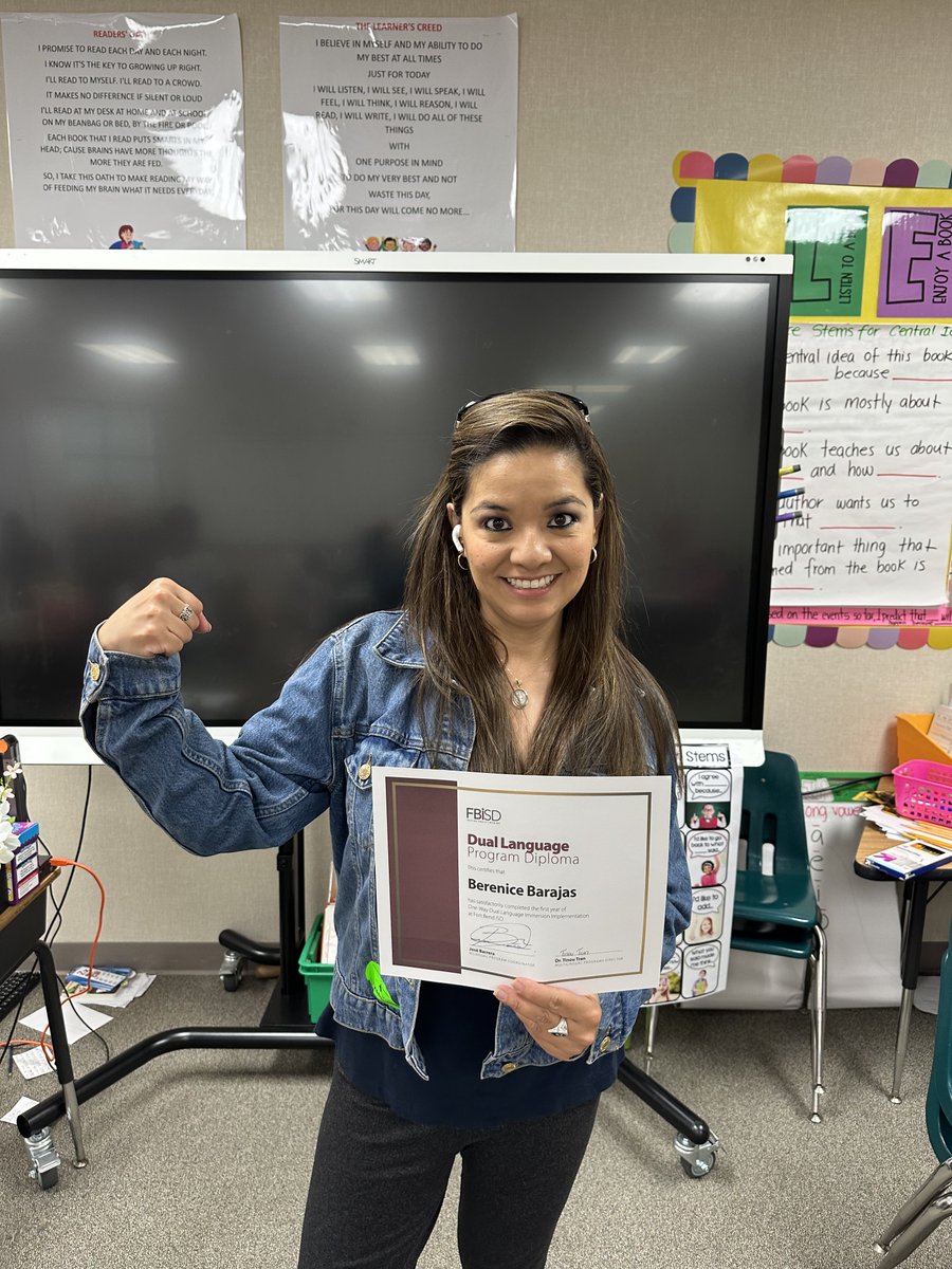 Congratulations to Ms. Juarez, Ms. Manzanares, Ms. Celis, Ms. Ruiz, Ms. Eccleston, Ms. Barajas, Ms. Dimas, Ms. Berenguer, Mr. Ugalde, and Mr. Alvarez for successfully completing their first year as DL teachers in FBISD!  <a href="/FBISD_MSD/">FBISD Multilingual Programs</a>