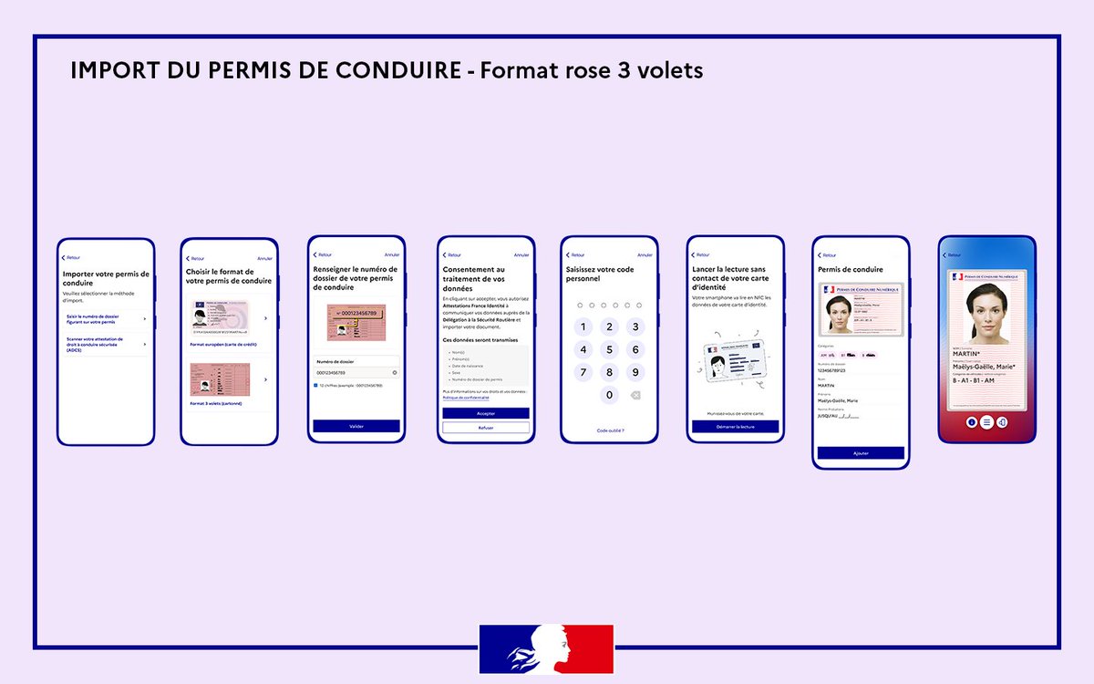 Dès aujourd’hui, un nouveau moyen d’import de votre permis dans l’application est possible.  

Plus simple et rapide, il vous suffit de rentrer votre numéro de titre et suivre les étapes, quel que soit le format de votre permis.

On vous explique 👉 france-identite.gouv.fr/articles/le-pe…