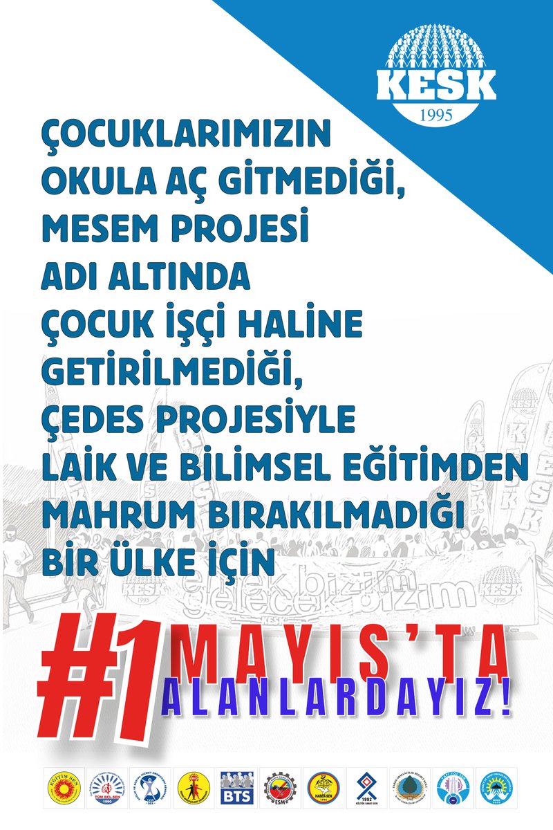 🔴Düşünmenin, düşünceyi ifade etmenin cezalandırılmadığı bir ülke için,

🔴Eşit yurttaşlığın, barış ve kardeşliğin hâkim olduğu bir ülke için,

🔴Halk iradesinin yok sayılmadığı bir ülke için,

🔴Çocuklarımızın okula aç gitmediği, MESEM projesi adı altında çocuk işçi haline