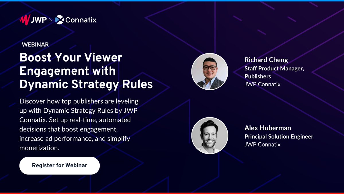 jwpconnatix's tweet image. Final call to see how JWP Connatix’s Dynamic Strategy Rules can transform your viewer engagement and ad revenue!

🗓️Date: May 1st, 2025
⏰Time: 9am PST / 12pm ET
🔗Register here: hubs.li/Q03krWPp0

#VideoMonetization #AdTechInnovation #VideoRevenue