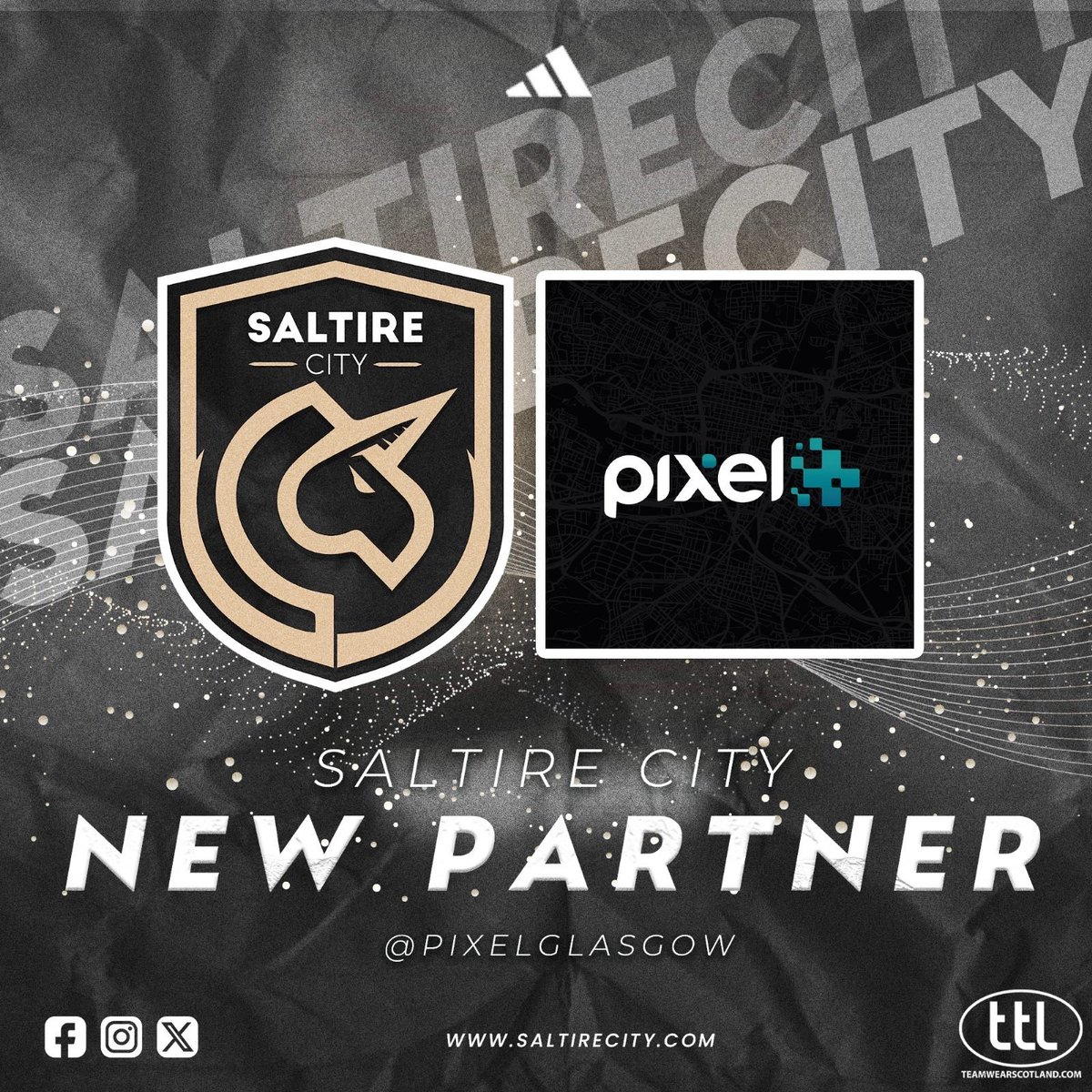 Exciting news Saltire City FC is teaming up with Pixel Glasgow—an elite creative agency specialising in design, printing &amp; social media marketing!
They’ll boost our club's visual identity with top-tier graphics, matchday artwork, merchandise &amp; strategic content planning.⚽🔥