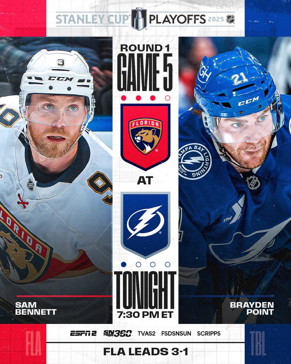 BET99 Ontario (@bet99on) on Twitter photo The <a href="/FlaPanthers/">x - Florida Panthers</a> can become the first defending champ to advance past the opening round since their rivals and opponents in this series, the <a href="/TBLightning/">x - Tampa Bay Lightning</a>, did so in 2022.
🏒 Panthers (+100)
🏒 Lightning (-120)
🏒 O/U 5.5 Goals
Bet Now ➡️ b99ca.com/TwitterON The <a href="/FlaPanthers/">x - Florida Panthers</a> can become the first defending champ to advance past the opening round since their rivals and opponents in this series, the <a href="/TBLightning/">x - Tampa Bay Lightning</a>, did so in 2022.
🏒 Panthers (+100)
🏒 Lightning (-120)
🏒 O/U 5.5 Goals
Bet Now ➡️ b99ca.com/TwitterON