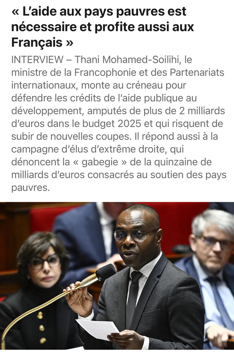 Thani Mohamed-Soilihi (@tmohamedsoilihi) on Twitter photo #DansLaPresse 🗞️ Retrouvez mon entretien dans <a href="/Challenges/">Challenges</a>. « L’aide aux pays pauvres est nécessaire et profite aussi aux Français » ⤵️
🔗 shorturl.at/fyySD
cc <a href="/thierryfabre/">THIERRY FABRE</a> #DansLaPresse 🗞️ Retrouvez mon entretien dans <a href="/Challenges/">Challenges</a>. « L’aide aux pays pauvres est nécessaire et profite aussi aux Français » ⤵️
🔗 shorturl.at/fyySD
cc <a href="/thierryfabre/">THIERRY FABRE</a>
