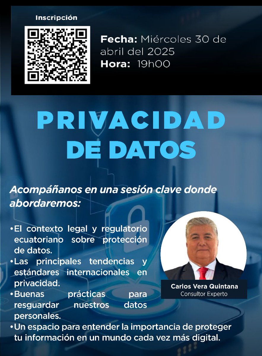 ESCANEA EL QR <a href="/cveraq/">Carlos Vera Quintana</a> <a href="/corpece/">CORPECE</a> <a href="/ISOC_Foundation/">Internet Society Foundation</a> <a href="/internetsociety/">Internet Society</a> <a href="/Telecom_Ec/">Ministerio de Telecomunicaciones Ecuador 🇪🇨</a>