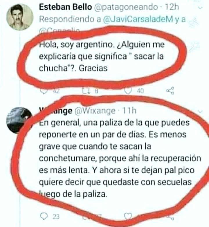 Más claro echarle agua.. Los chilenos somos la rja, solo nosotros nos entendemos..
