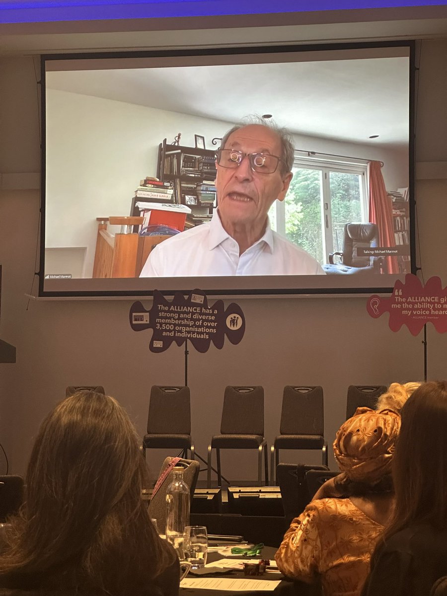 Collective❤️ for Sir Michael Marmot in his closing speech at the <a href="/ALLIANCEScot/">The ALLIANCE</a> conference. With devastating clarity he set out the links between austerity and growing health inequalities, as indicated by the sudden reversal in life expectancy, esp in poorer areas.#OurVoicesMatter