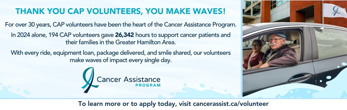 When you're flipping through today's Hamilton Spectator, be sure to take a look for our National Volunteer Week ad, which recognizes our the 26,342 hours our 194 volunteers dedicated to support cancer patients and their families in 2024.