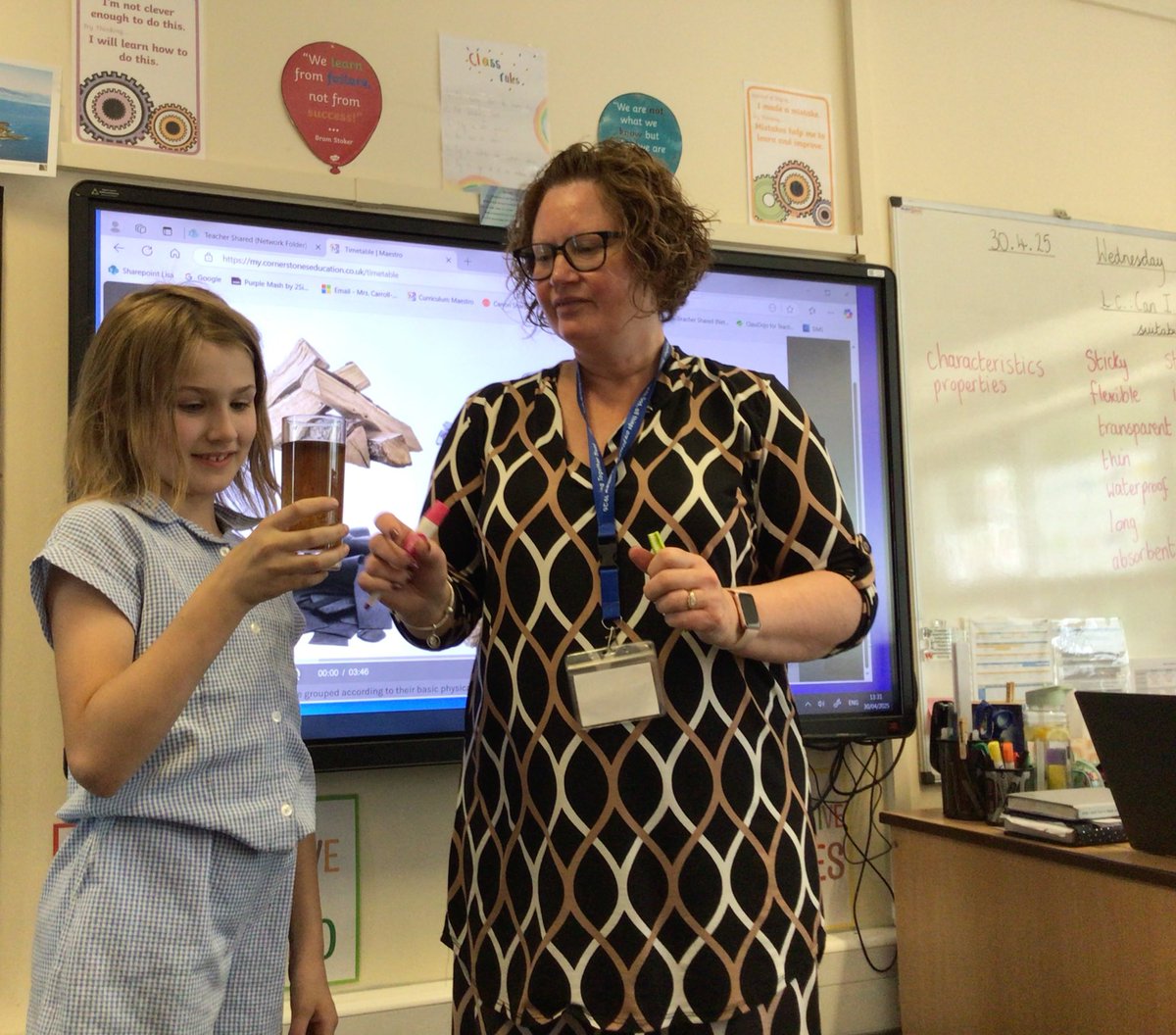 CanonYearFive's tweet photo. In Science, Y5CH discussed the meaning of solubility by pouring instant coffee granules into a glass of water and stirring the liquid. This short experiment addressed some misconceptions. @LT_Trust @CanonYearFive #CSSCIENCE https://t.co/z9Q7N8ksVz