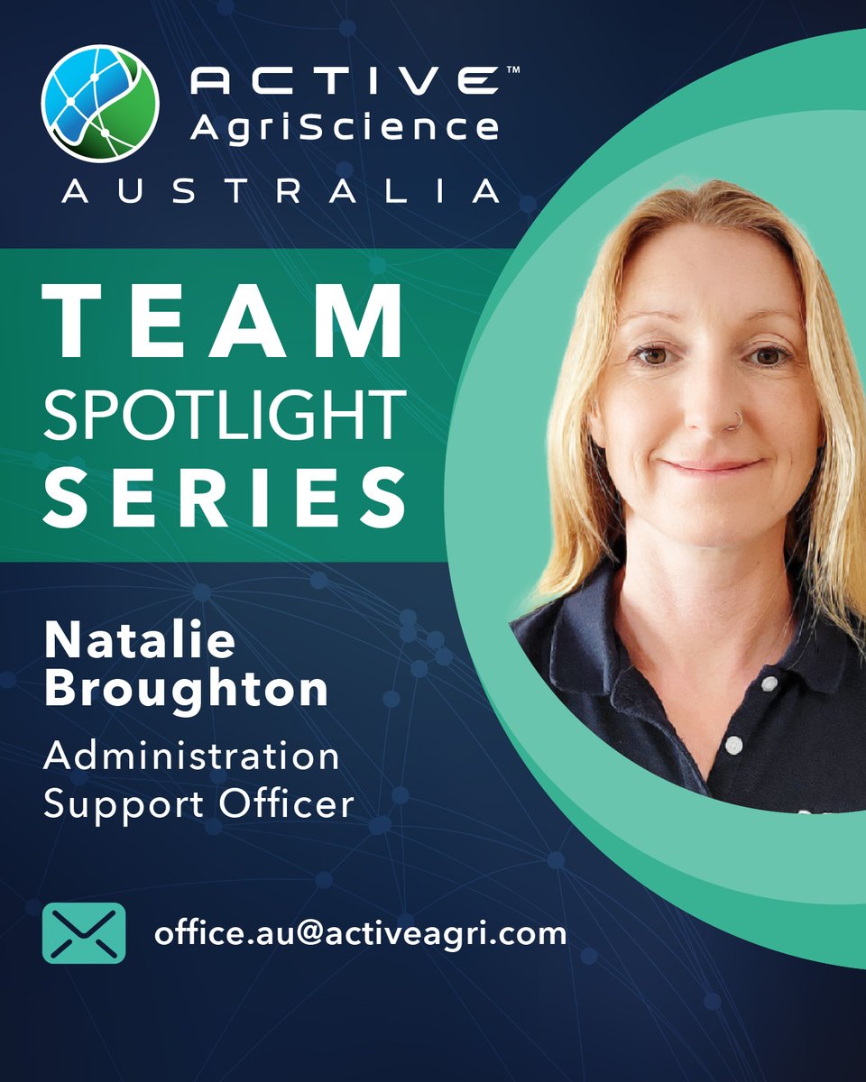 Meet Natalie Broughton, our Administration Support Officer! With 15+ years in supervisory and project management roles, Nat keeps our operations running smoothly with her sharp admin and logistics expertise.

📩 Contact Natalie:
office.au@activeagri.com