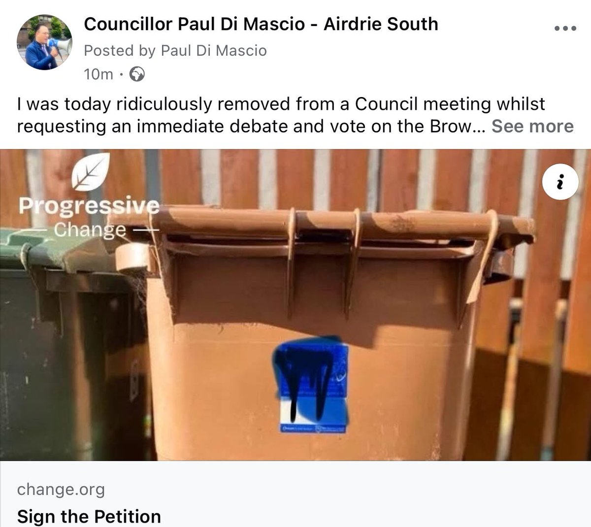 Removed today from Council meeting whilst requesting immediate debate &amp; vote on Brown Bin Charge. Democracy silenced in North Lanarkshire.
Removed from Environment &amp; Climate Change Committee, Labour &amp; Tory members voted to remove me from chamber. Choosing suppression over debate