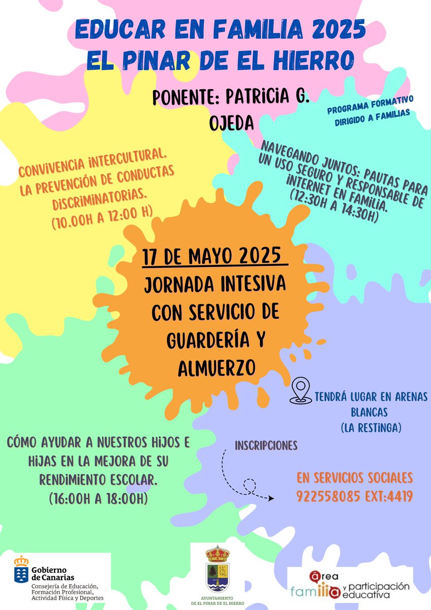 El Pinar acoge una nueva jornada de ‘Educar en familia’ el próximo sábado 17 de mayo. bit.ly/3Sim6OE