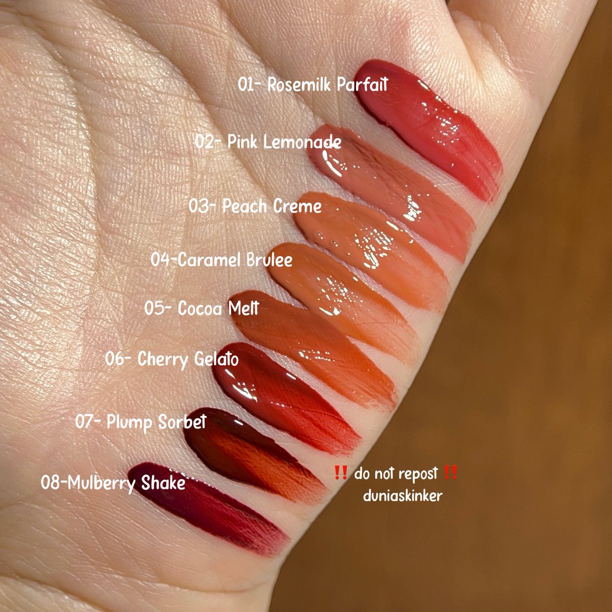 GIVEAWAY LIPTINT WARDAH✨

Bebas pilih shades yaw🙆🏻‍♀️✨
Rules:
- follow <a href="/duniaskinker/">Afuu🍉</a> 
- RT + ❤️ tweet ini
- RT + ❤️ thread dibawah
- Rep mau shades apa

#GiveawayAlerts #zonauang #zonajajan️️ #zonaBU #Wardah #liptint