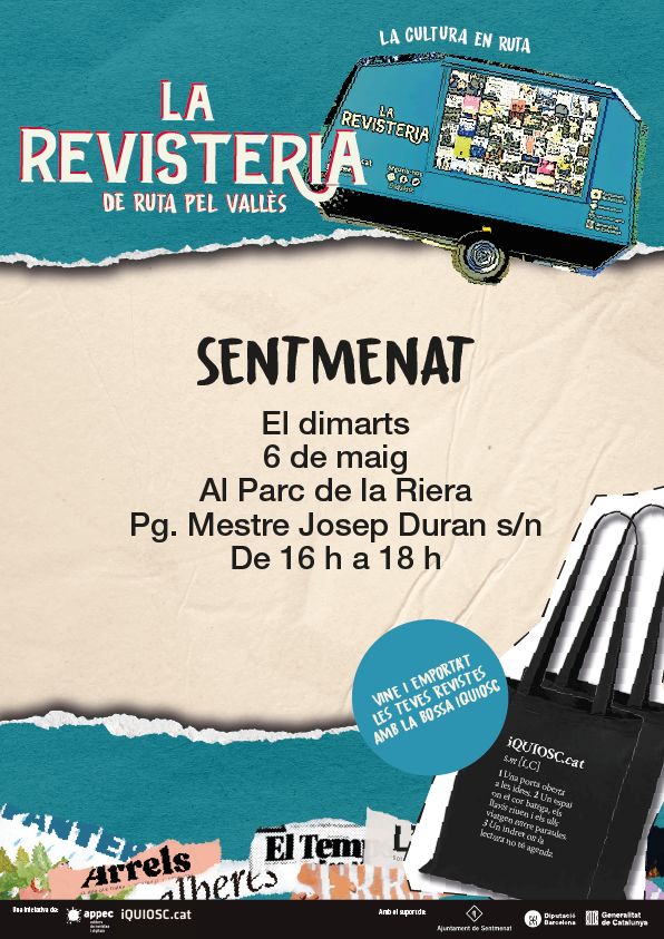 AjSentmenat's tweet image. La Revisteria de l’Associació de Revistes Periòdiques en Català (APPEC) arriba a #staging entmenat

Dimarts 6 de maig, “La Revisteria” s’instal·larà al Parc de la Riera - Pg. Mestre Jospe Durant, de 16 a 18 h