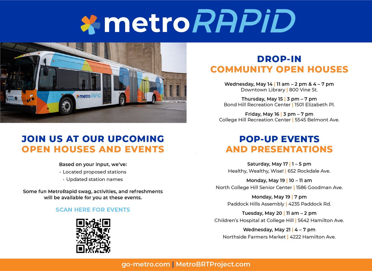 Evan Nolan (@cmevannolan) on Twitter photo Exciting updates coming from <a href="/cincinnatimetro/">Cincinnati Metro</a> on BRT station locations, names, and more! Make sure to stop by an Open House or Pop-Up Event near you to learn more! Exciting updates coming from <a href="/cincinnatimetro/">Cincinnati Metro</a> on BRT station locations, names, and more! Make sure to stop by an Open House or Pop-Up Event near you to learn more!