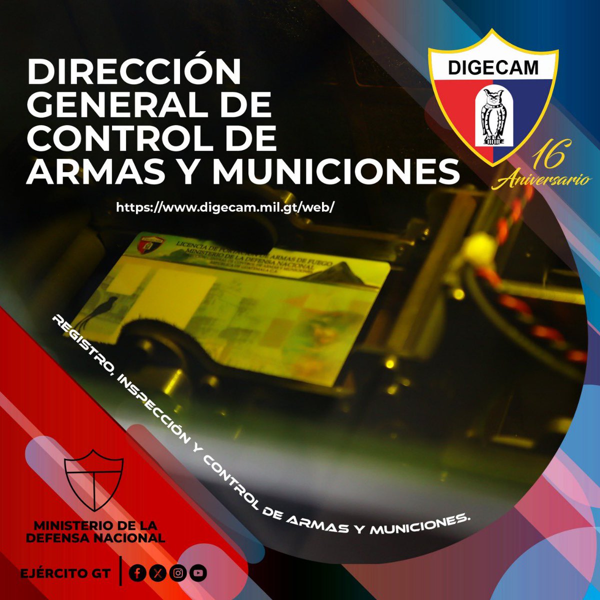 Ejercito_GT's tweet image. 16 Aniversario de la Dirección General de Control de Armas y Municiones #DIGECAM.