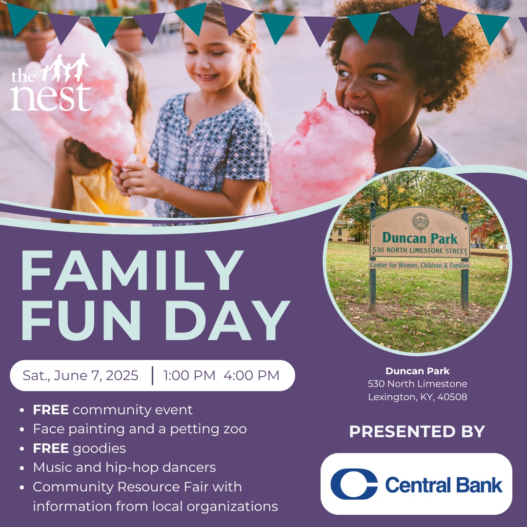 Who’s Ready for Family Fun Day?
 We are! 🥳   Join us for games, food, music, and activities the whole family will love. 

Details here: thenestlexington.org/event/family-f… 

#FamilyFunDay #TheNestLex #CommunityMatters #FunForAllAges #Lexington #communityoutreach #nonprofit #thenestlex