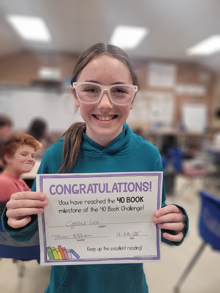 Congratulations to Josie L.  for reaching your #40Book goal! 
#BeEvergreen