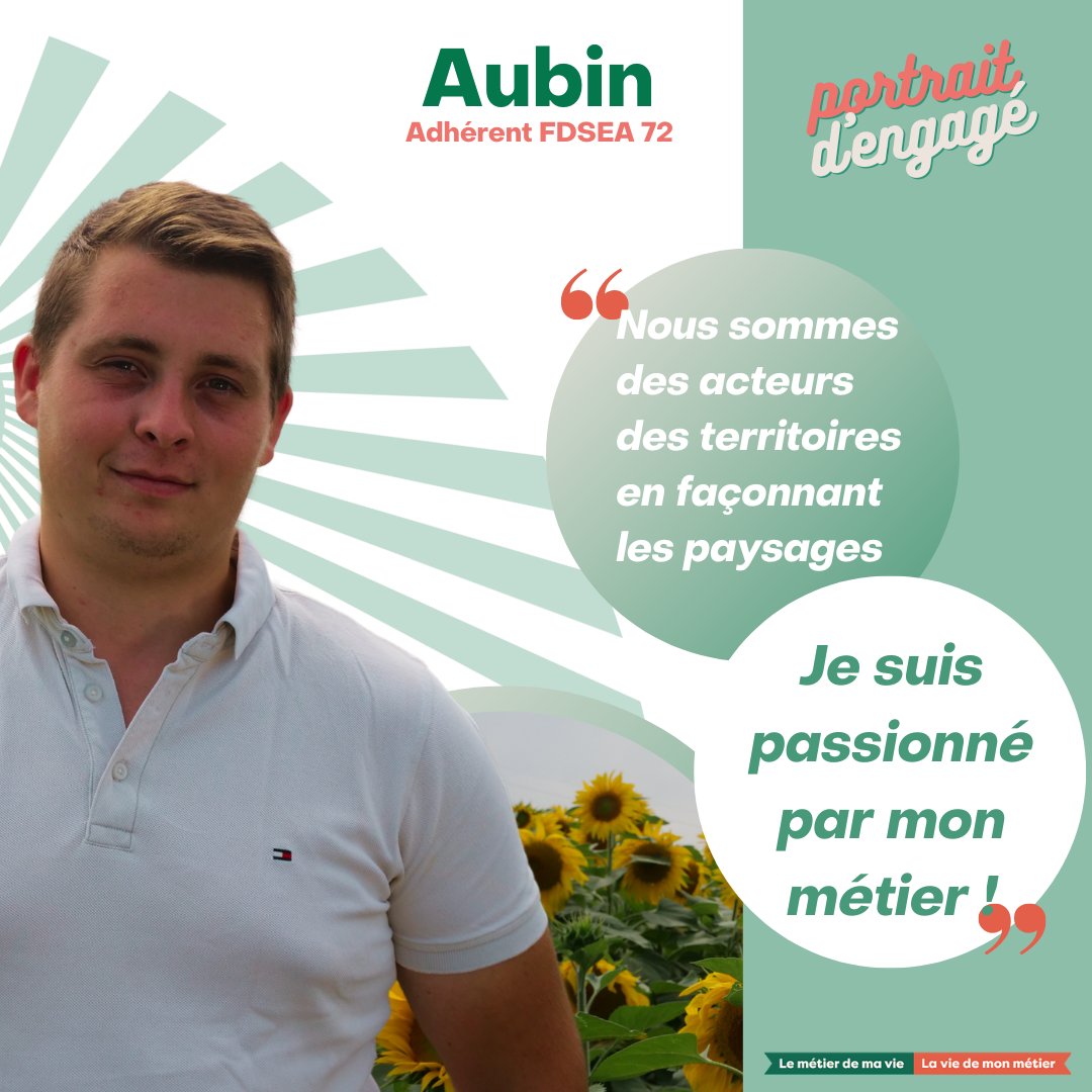 [Portrait de la semaine 👩‍🌾 ]

Aujourd’hui, rencontre avec Aubin, jeune agriculteur de 23 ans, installé en Entreprise Individuelle depuis janvier 2022 à Loué 📍

<a href="/JeunesAgri/">Jeunes Agriculteurs</a> 
#sarthe #fdsea #FNSEA #engagement #portrait #agriculture #jeunesagriculteurs #agriculteur #metier