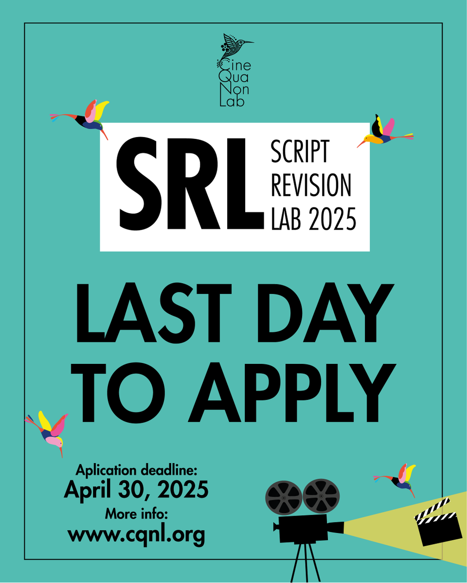 Today is the last day to apply! 
Applications close at 11:59 PM (Mexico City time)
🌐 cqnl.org/script-revisio…

#SRL #ScriptRevisionLab #cinequanonlab