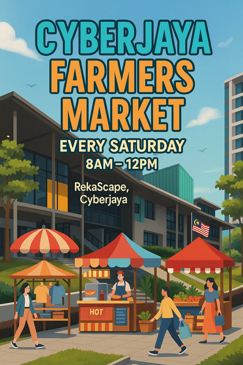 MrRodk's tweet photo. Setiap sabtu leh dtg RekaScape Cyberjaya sebab ada Cyberjaya Farmers Market. Port santai untuk makan² bersama family. 
@Twt_Cyberjaya https://t.co/qkaXODcGLj