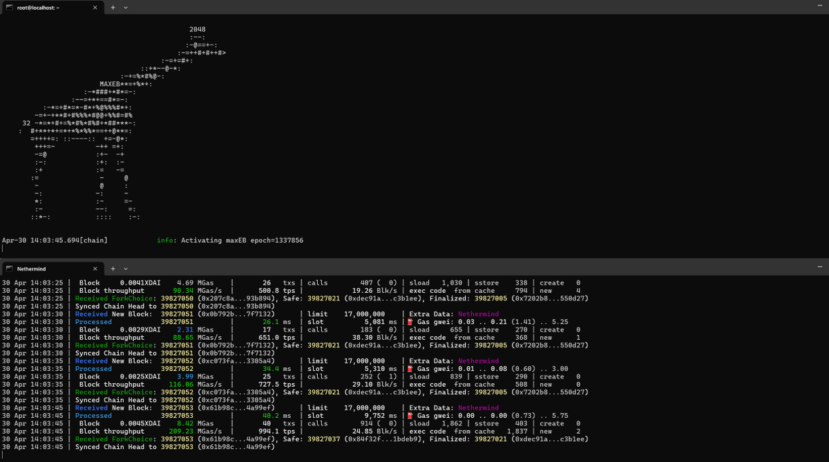 Nethermind (@nethermindeth) on Twitter photo 🎉The <a href="/gnosischain/">Gnosis Chain 🦉</a> Pectra hardfork is a success and is running smoothly on the Nethermind Client!
A big congratulations to the Gnosis team for this impressive milestone and for leading the way towards implementing the Pectra upgrade! 🎉The <a href="/gnosischain/">Gnosis Chain 🦉</a> Pectra hardfork is a success and is running smoothly on the Nethermind Client!
A big congratulations to the Gnosis team for this impressive milestone and for leading the way towards implementing the Pectra upgrade!