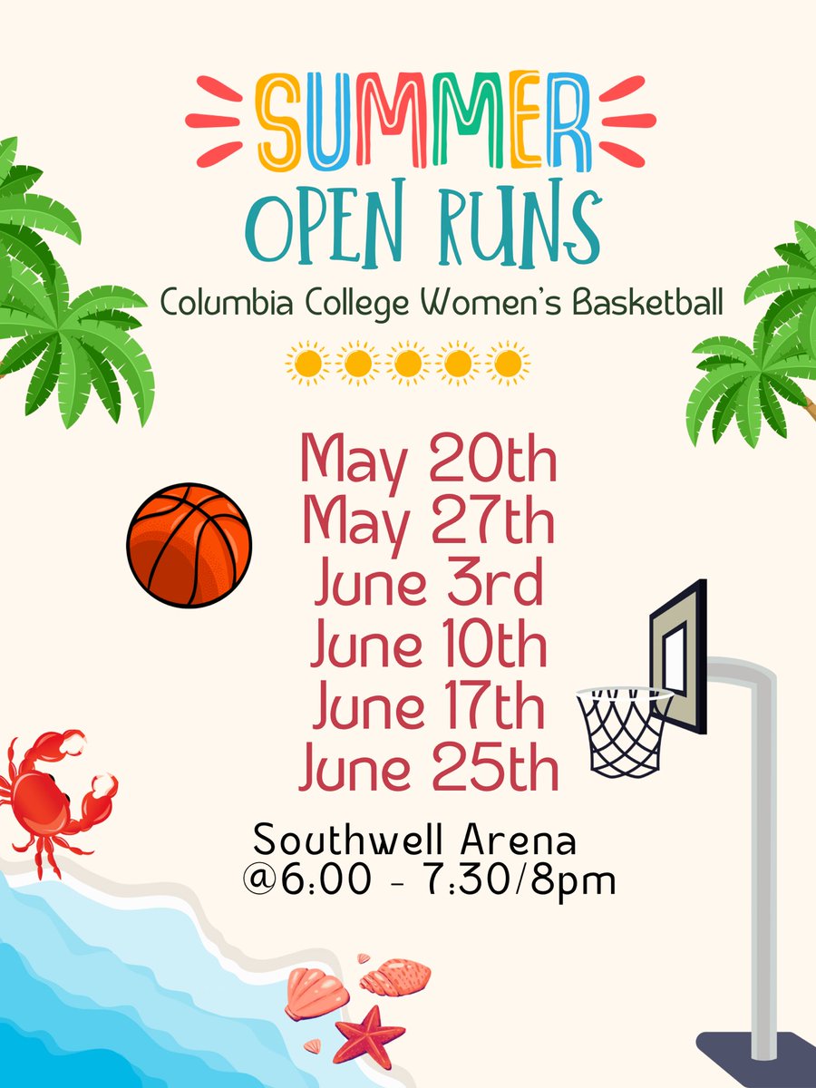 🚨Open Runs 🚨

Back by popular demand! High level pickup starting in just a few weeks!! 🏀

Contact Coach Moore for more info! mmoore31@ccis.edu