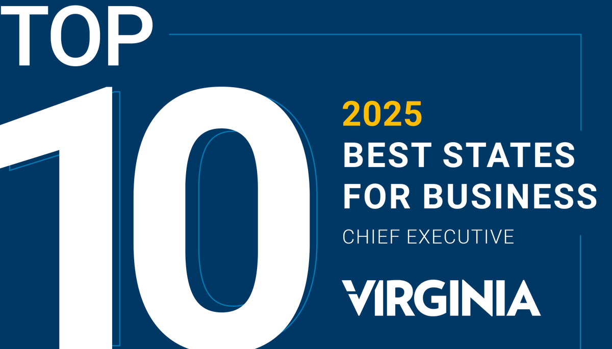 Virginia Economic Development Partnership (VEDP) (@vedpvirginia) on Twitter photo Access to top talent combined with strategic investments in customized workforce training propels Virginia into the top 10 of <a href="/ChiefExecGrp/">Chief Executive</a>’s Best State for Business rankings, Virginia’s highest ranking in over a decade! Read the announcement: hubs.ly/Q03ksk3R0 Access to top talent combined with strategic investments in customized workforce training propels Virginia into the top 10 of <a href="/ChiefExecGrp/">Chief Executive</a>’s Best State for Business rankings, Virginia’s highest ranking in over a decade! Read the announcement: hubs.ly/Q03ksk3R0