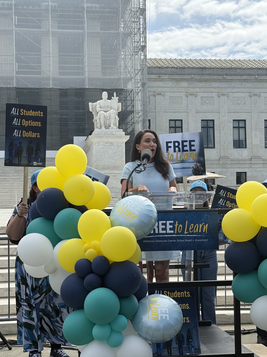 ClarkRimsza's tweet photo. What a great group of education freedom advocates and supporters, cheering on @ADFLegal and their case before the U.S. Supreme Court! I was honored to share about the work at @iheartmyschool and our support of parents rights today! Thank you @edchoice ! https://t.co/DjirbiBUpG
