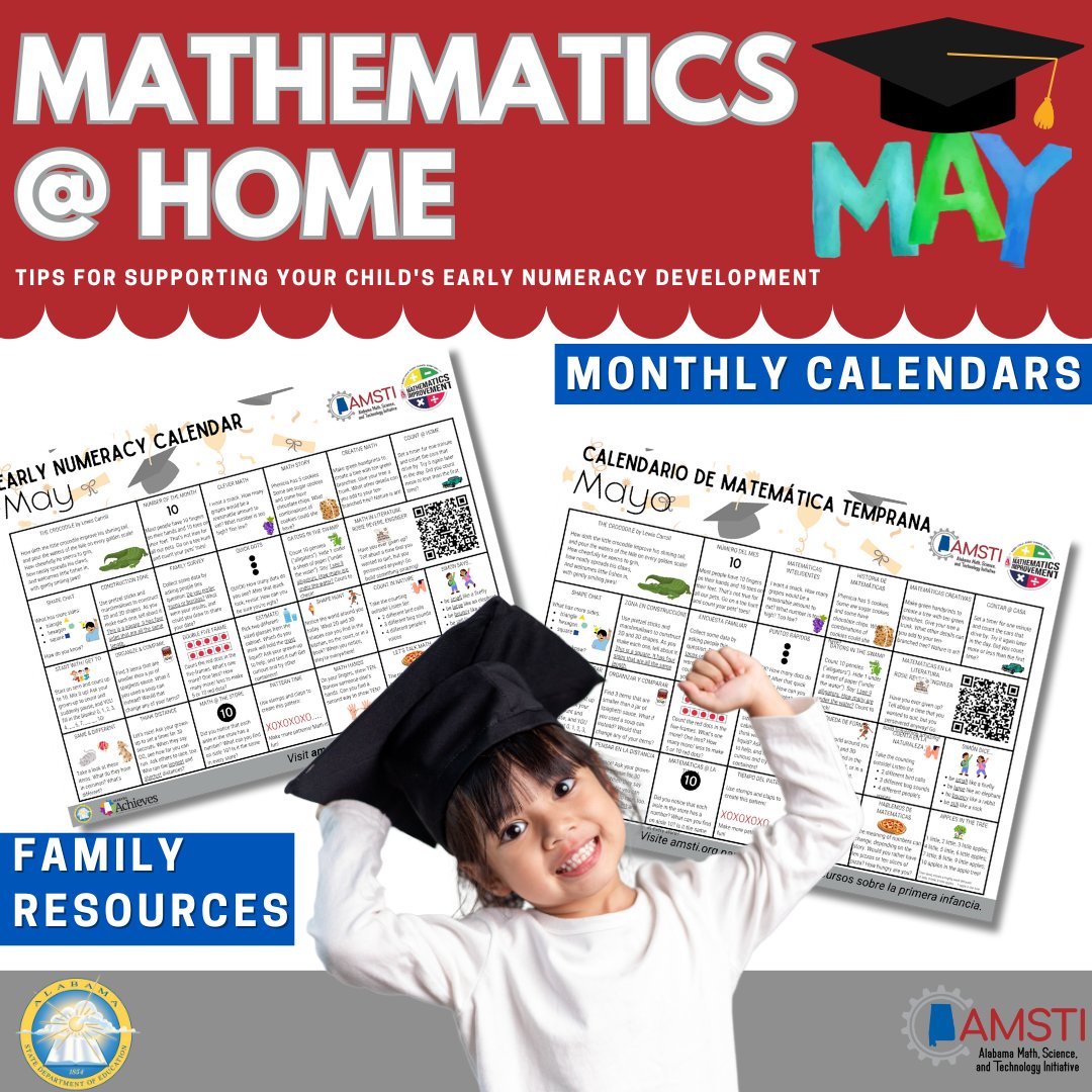 April showers bring May flowers, and May brings mathematicians! Check out our early numeracy activities that you can do at home! bitly.amsti.org/calendars #AMSTI4all