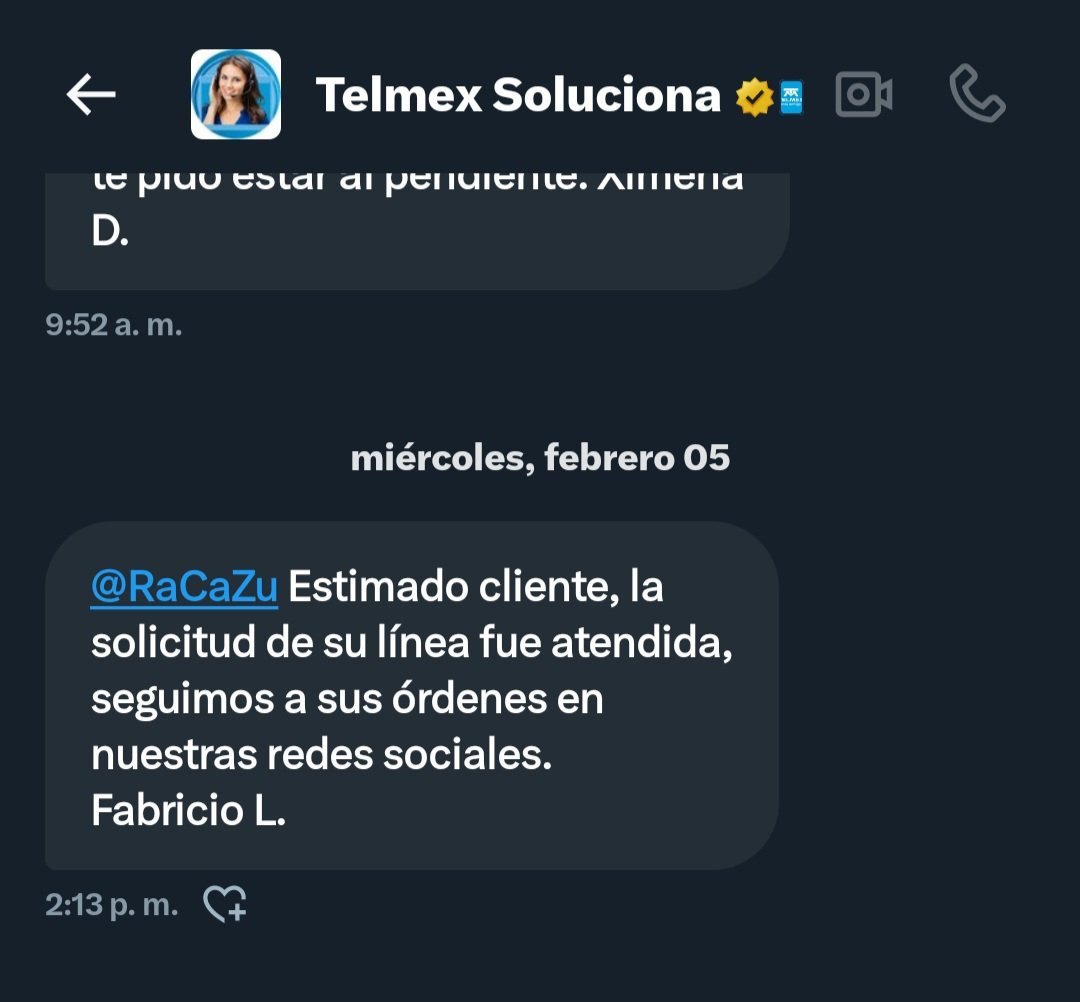 RaCaZu's tweet photo. Con un mensaje huevo y sin fundamento @TELMEXSoluciona responde a la queja de no tener durante 17 hrs servicio de #internet . @hectorslimseade pon orden maestro que no es gratis el servicio que dan. https://t.co/DGAfvCCUaM