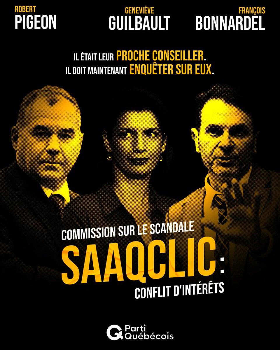 Aucun doute ne subsiste : il y a bel et bien conflit d’intérêts dans la Commission d’enquête Gallant sur le scandale SAAQclic. 

Le Parti Québécois a appris aujourd'hui que le directeur des enquêtes, Robert Pigeon, chargé d’enquêter sur les membres de ce gouvernement, était un