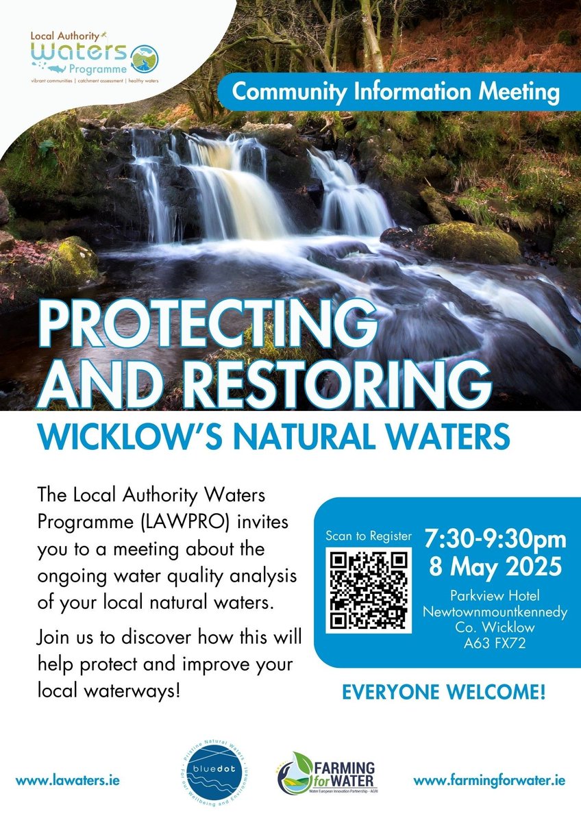 We are pleased to share details of a Community Information Meeting hosted by the Local Authority Waters Programme (LAWPRO). <a href="/lawaters/">lawaters</a>.ie 🗓 Date: Wednesday, 8th May 2025 🕢: 7:30 PM 📍 Venue: Parkview Hotel, NMK,  A63 FX72💧 #Informedcommunities #empoweredcommunities