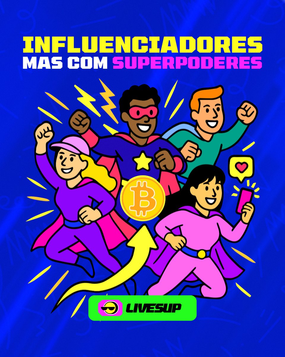 livesup_me's tweet photo. 💥Influenciadores são os heróis da internet! Cada post, cada vídeo… um golpe contra o tédio! 🦸‍♂️

Na Live Sup, seu superpoder agora vale Bitcoin! 🤑💸
Crie, brilhe e ganhe crypto de verdade. Vem ser gigante com a gente! 🚀 

#LiveSup #CryptoParaCriadores https://t.co/IE11bOldqq