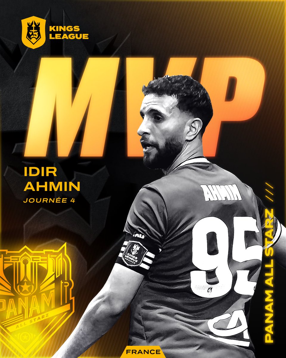 KingsLeague_FR's tweet photo. 👑 Idir Ahmin, MVP de la 4ème journée. https://t.co/1DL5FvZd4I