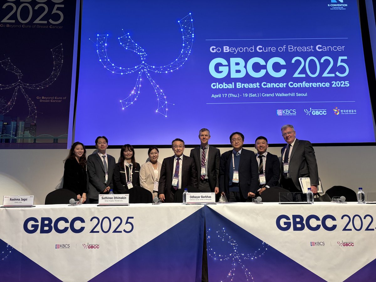 韓国ソウルで行われたGBCC 2025でJCOG乳がんグループから発表がありました。岩田広治先生からOASIS Project紹介、高橋侑子先生からTa1b乳癌に対する内分泌療法省略、寺田かおり先生から腋窩郭清省略、枝園忠彦先生からDe Novo転移性乳癌に対する手術についてそれぞれ発表されました。
#GBCC #GBCC2025