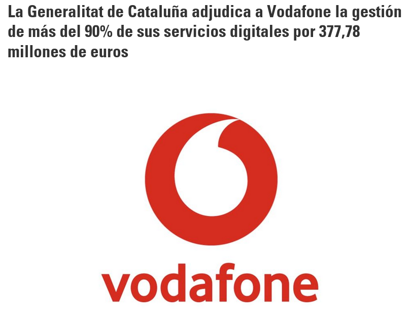 L'estiu passat la Generalitat va posar el 90% dels seus sistemes digitals, entre ells els sistemes de comunicació, en mans de Vodafone.
Els serveis crítics del país haurien d'estar sota gestió i control públic, i tenir salvaguardes per tal de resistir a aquest tipus de fallades.