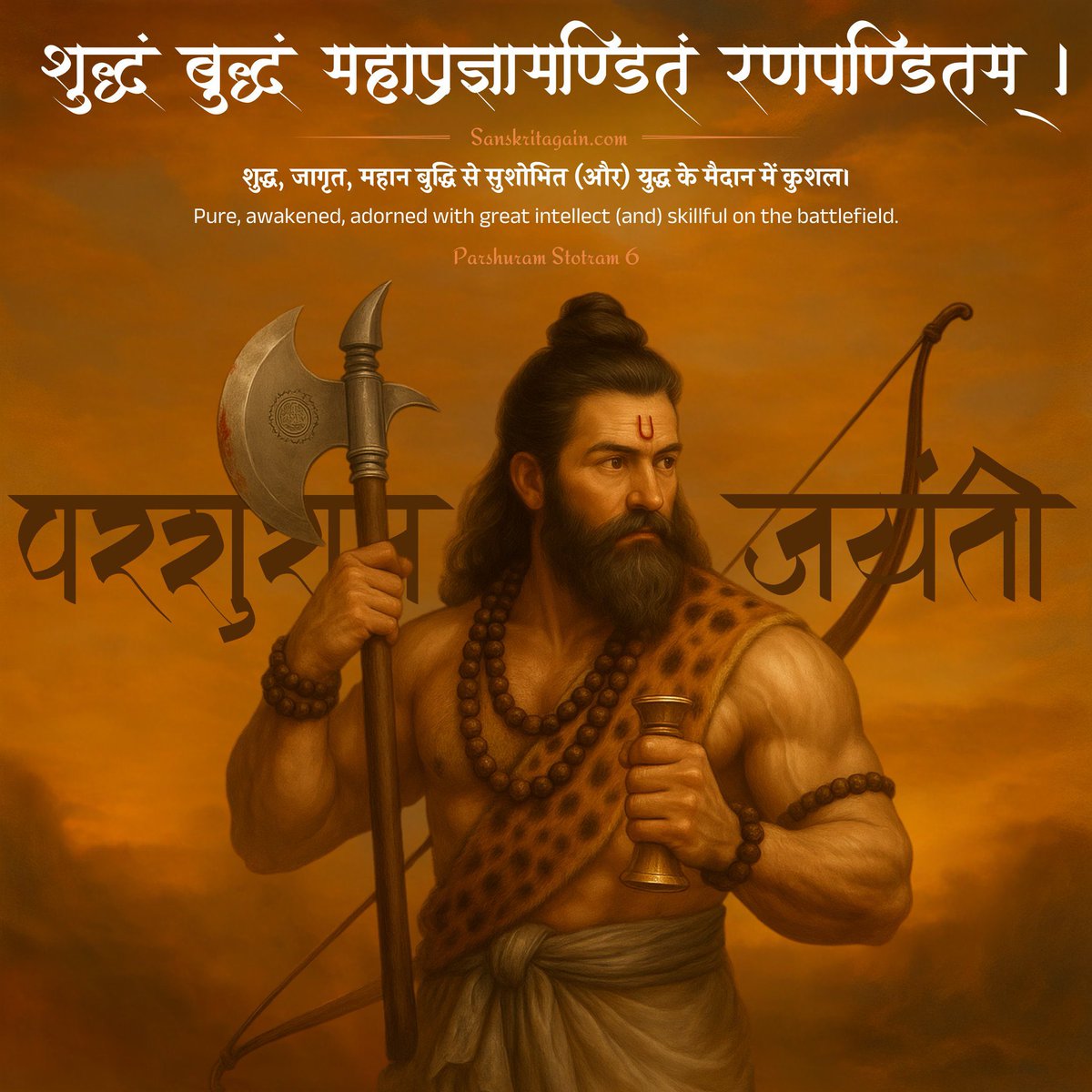"भगवान विष्णु के छठे अवतार,
 परशुराम जी के
जन्मोत्सव की हार्दिक बधाई एवं मंगलमय शुभकामनाएं।"

#परशुराम_जयंती
#ParshuramJayanti