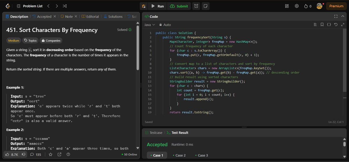 CipherArnav's tweet image. DAY-120 &quot; Sort Characters By Frequency &quot;