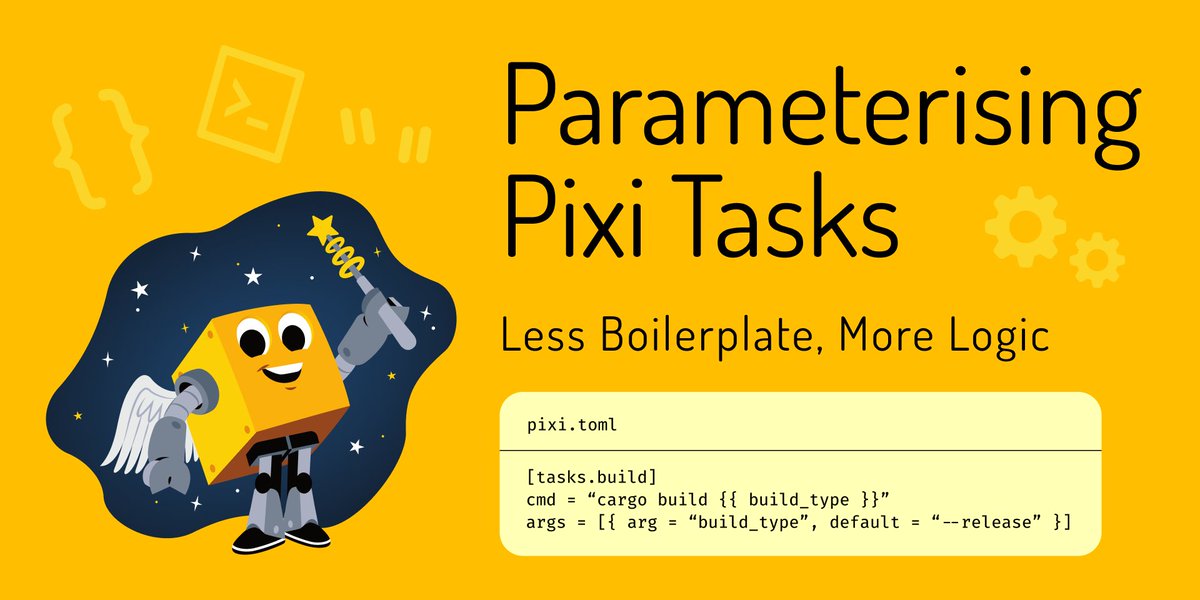 prefix.dev (@prefix_dev) on Twitter photo Want to know how we made Pixi tasks even more powerful? Then check out <a href="/prsa_bahrami/">Parsa Bahraminejad</a>'s new blog post! 🚀
prefix.dev/blog/less-boil… Want to know how we made Pixi tasks even more powerful? Then check out <a href="/prsa_bahrami/">Parsa Bahraminejad</a>'s new blog post! 🚀
prefix.dev/blog/less-boil…