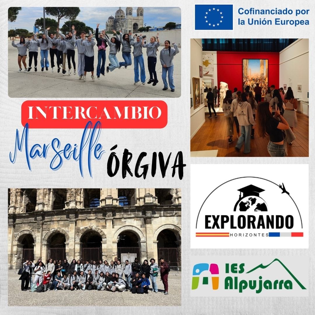 Bonjouuuuuuuuur !!!! 🇨🇵 Esta semana el alumnado de francés de 3° de ESO participa en el Proyecto "Explorando Horizontes" cofinanciado por la Unión Europea, en un intercambio con alumnado francés del Collège Roy d'Espagne en Marsella.

#Erasmus #ExplorandoHorizontes #IesAlpujarra