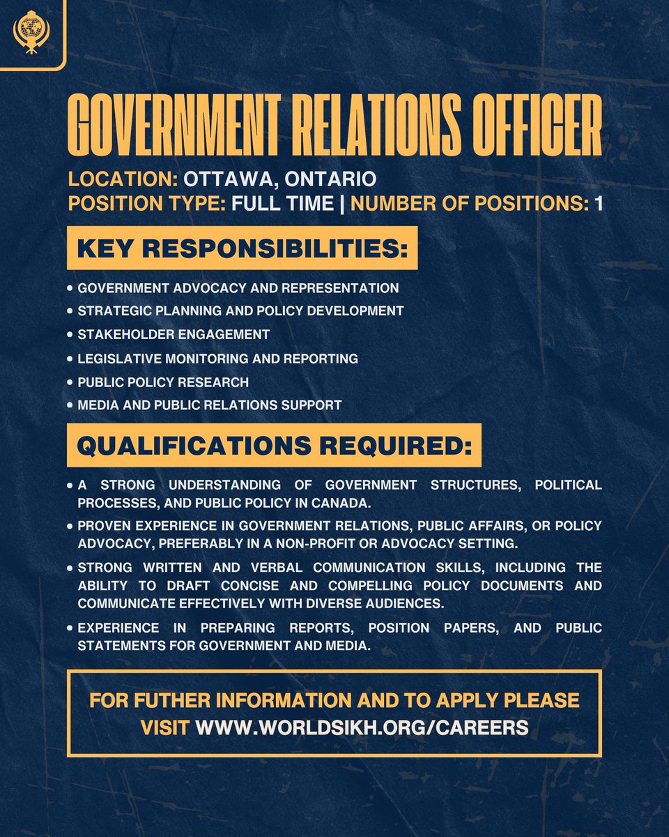 WE ARE HIRING!

We are looking for a Government Relations Officer who will be responsible for managing WSO’s relationships with government officials, public institutions, and policymakers at all levels. Based in Ottawa, this position plays a crucial role in advocating for the