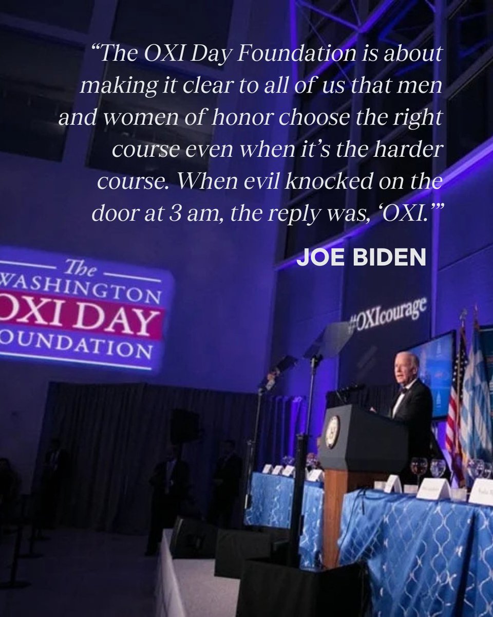 oxidayfndation's tweet image. World leaders, then and now, agree: Greek courage changed the world.🌎
At the OXI Day Foundation, our mission is to raise global awareness for the Greeks’ incredible courage, and to honor those who say ‘OXI’ to oppression today.
Learn more: oxidayfoundation.org