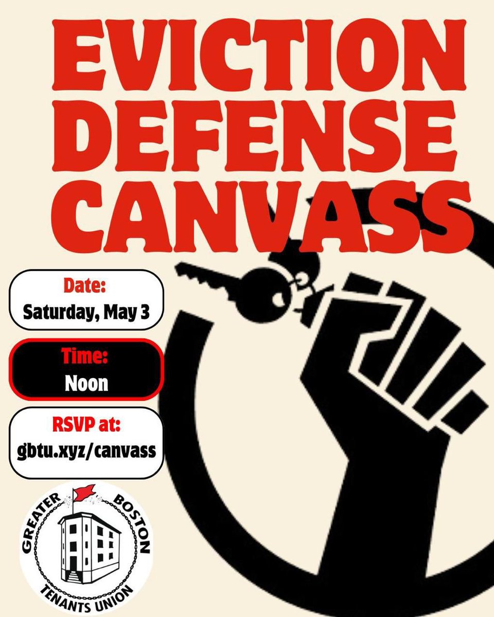 Join GBTU for our May eviction defense canvass this Saturday! RSVP at link in bio for location. Bring a friend or roommate!