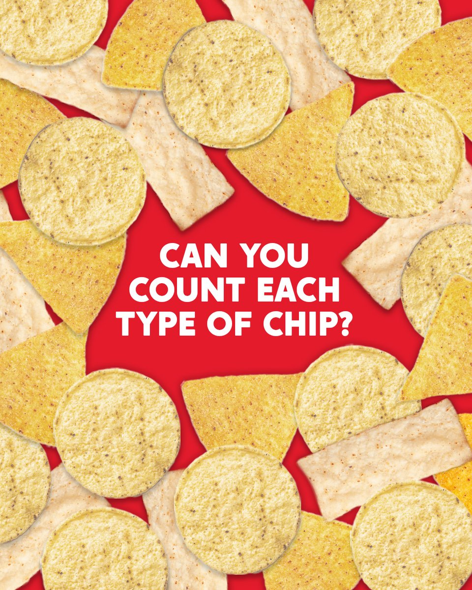 Cast your eyes on this crunchy goodness. How many Rounds, Strips and Triangles Tortilla Chips do you see? Tell us below and we’ll tell you if you’re right. 🤫🧐