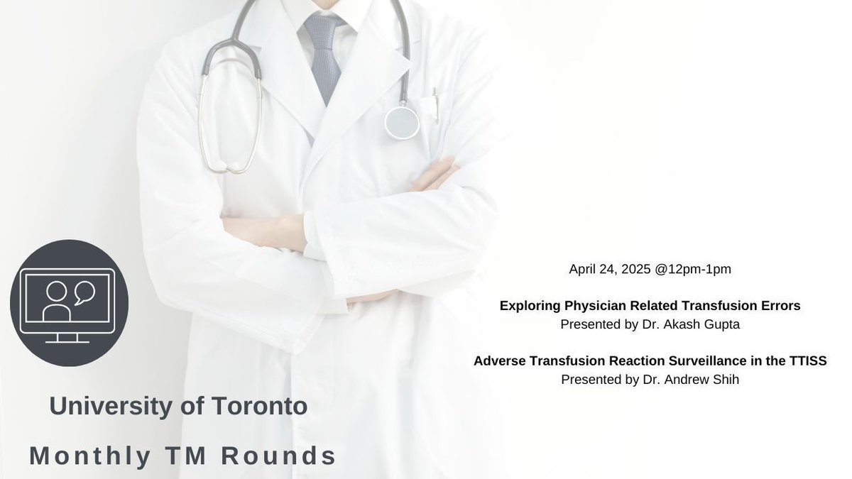 Watch Archive! UofT #Transfusion #Medicine Round 
buff.ly/WPmU2gU