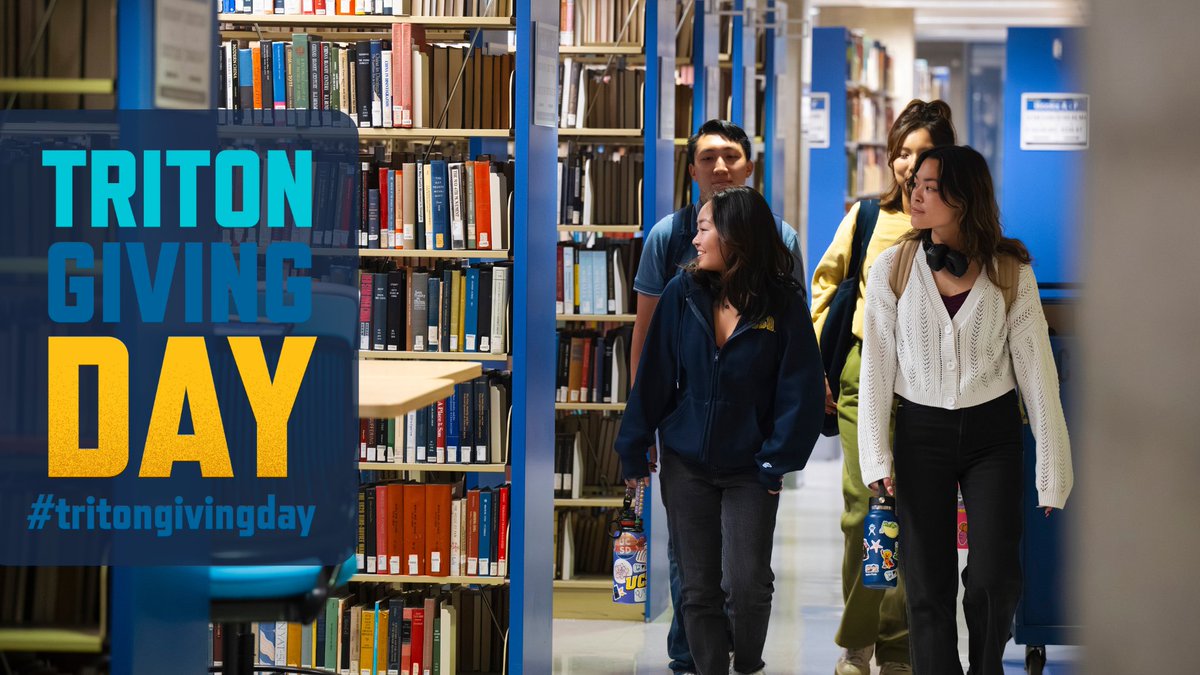 ucsdlibrary's tweet image. 📚 It&apos;s Triton Giving Day! Did you know some students spend over $1,200/year on textbooks? Help us keep course materials free through the Library’s Affordable Learning Initiative. 

🎁 Give today: bit.ly/426COXh 

#TritonGivingDay #UCSDLibrary #SupportStudentSuccess