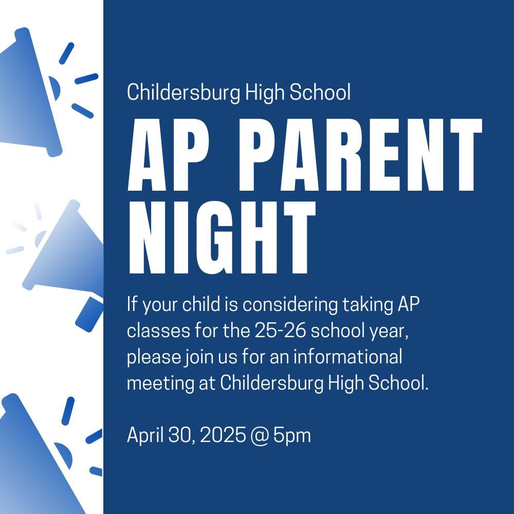 Join us this evening for AP Parent Night! If you're interested in discovering more about the Advanced Placement courses offered at our school, make sure to attend!